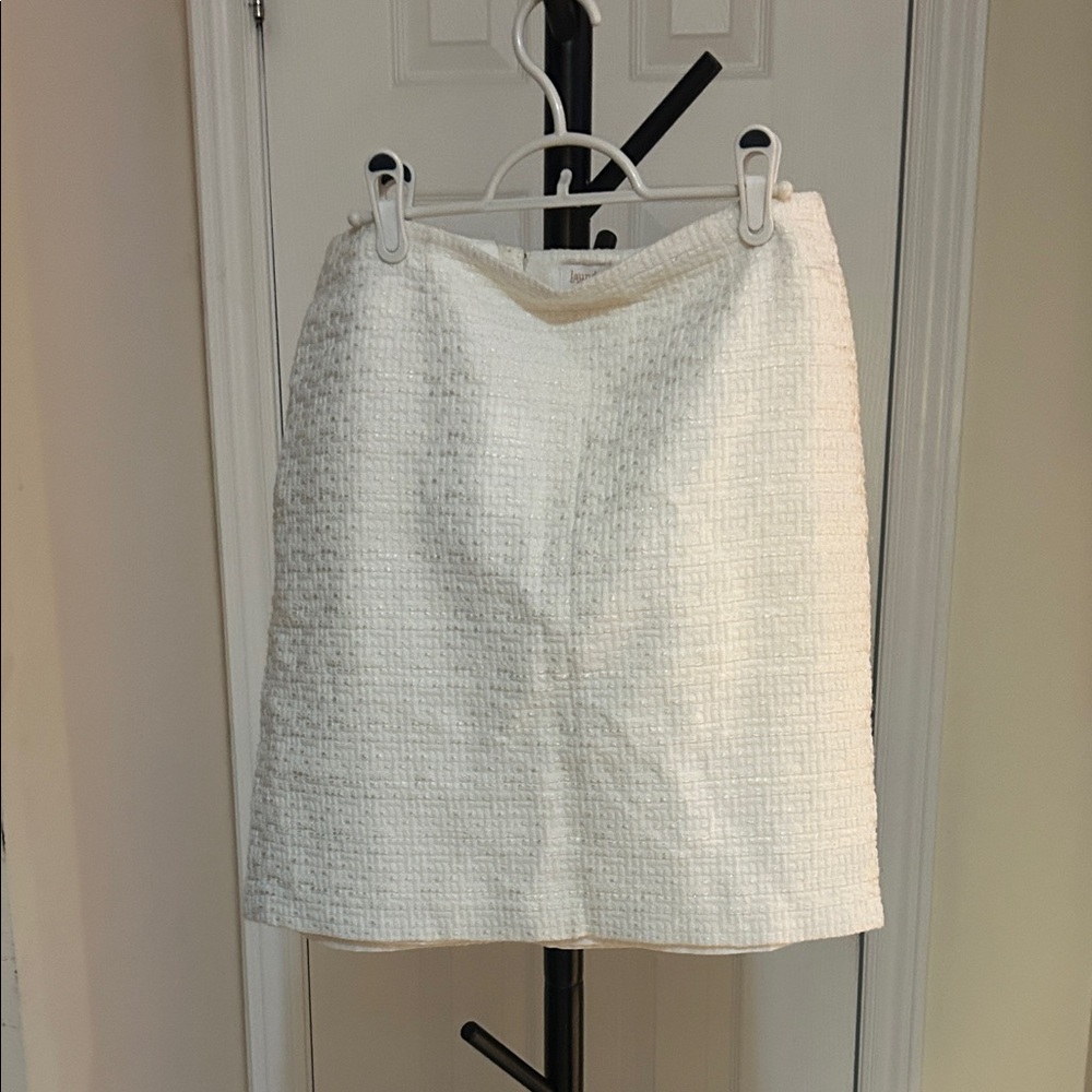 Laundry By Shelli Segal Textured Cream Pencil Skirt